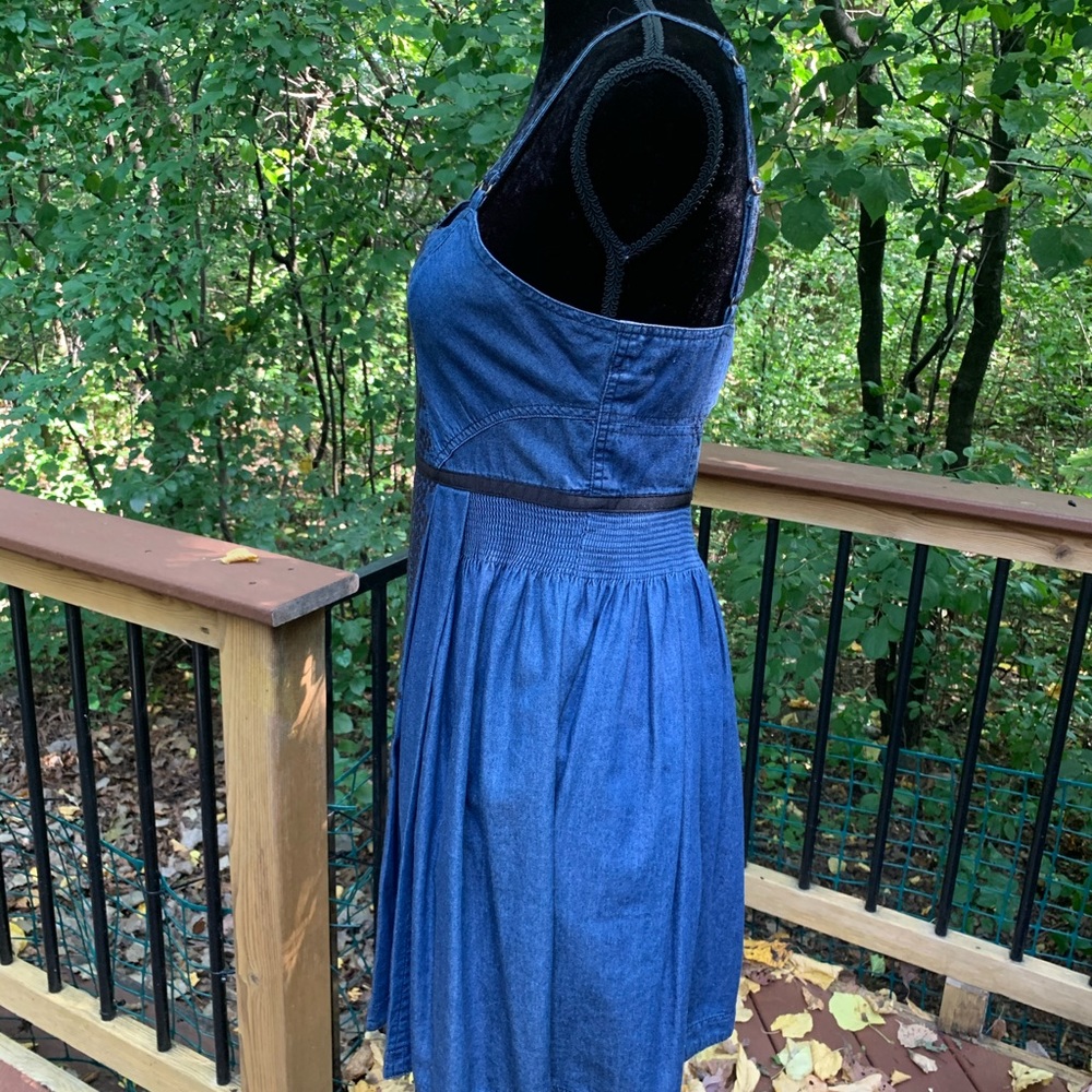 Free People Romantics Mount St Helens Denim A-Line Zip Dress - Picture 4 of 8